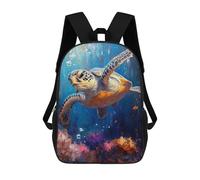 sinyumoney Sea Turtle Underwater Painting Mochila Escolar Infantil Impresa En 3D Para Niños, Mochila De Viaje De Alta Capacidad, Bolsas Para Libros, Mochila Escolar Infantil 17inch