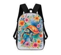 sinyumoney Sea Turtle Watercolor Mochila Escolar Mochila Para Niños Impresa En 3D Mochilas Infantiles Para Niños Y Niñas Mochilas Escolares Mochilas De Viaje Para Niños 17inch