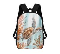 sinyumoney Sea Turtle Watercolor Mochila, Mochila Infantil, Mochila Escolar Para Estudiantes, Mochila Para Libros, Mochila Escolar Impresa En 3D Para Niños Y Niñas 17inch