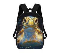 sinyumoney Sea Turtle with Golden Glow Animal Mochilas Escolares Para La Escuela Secundaria, Preparatoria, Universidad Y Viajes Para Niños/niñas/adolescentes 17inch