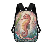 sinyumoney Seahorse Art Deco Mochilas Infantiles Escolares Impresas En 3D, Mochilas Para Niños, Mochilas De Viaje Para Niños Y Niñas, Mochilas Escolares Para Niños 17inch