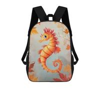 sinyumoney Seahorse with Autumn Leaves Mochila Escolar Mochila Para Niños Impresa En 3D Mochilas Infantiles Para Niños Y Niñas Mochilas Escolares Mochilas De Viaje Para Niños 17inch