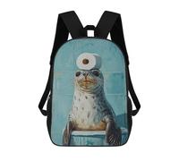 sinyumoney Seal Balancing Toilet Paper Roll-1 Mochila Infantil De 17 Pulgadas, Mochila Escolar Con Estampado 3D De Dibujos Animados Para Niños Y Adolescentes.