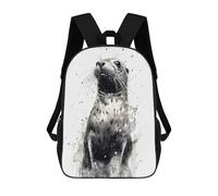 sinyumoney Seal Beauty Black Ink Mochila Escolar Infantil Impresa En 3D, Mochila Informal De Moda Para Niños, Mochila De Viaje De Alta Capacidad Para Libros Para Niños 17inch
