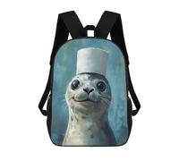 sinyumoney Seal in A Hat Mochila Escolar Impresa En 3D Mochila Escolar De Moda Para Niños Mochilas Para Niños Estudiantes De Secundaria 17inch
