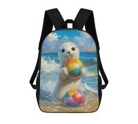 sinyumoney Seal Playing with Beach Balls Mochilas Para Niños Mochila Escolar Mochila Escolar Impresa En 3D Para Niños Estudiantes De Primaria Y Secundaria 17inch