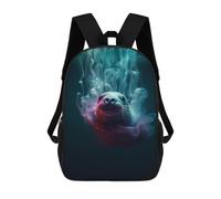sinyumoney Seal Water Neon Smoke Art Mochilas Para Niños Mochila Escolar Mochila Escolar Impresa En 3D Para Niños Estudiantes De Primaria Y Secundaria 17inch
