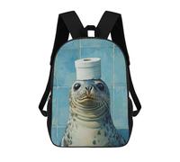 sinyumoney Seal with Toilet Paper on Head Mochilas Infantiles Mochila Escolar Impresa En 3D Para Niños Mochilas De Viaje Bolsas Para Libros Para Niños 17inch Mochila Escolar