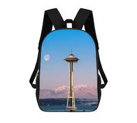sinyumoney Seattle USA City Travel Mochila Escolar Para Niños Con Impresión 3D, Mochila Moderna Para Niños Y Niñas, Mochila Informal Para Estudiantes. 17inch