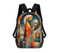 sinyumoney Selene - Cubist Minimal Mythology Abstract Mochila Escolar Impresa En 3D Mochilas Informales Para Niños Mochila Escolar Impresa En 3D Para Niños De Primaria Y Secundaria 17inch