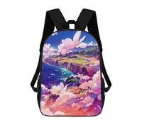 sinyumoney Serene Coastal Dreamscape Mochila De Peluche Con Dibujos Animados, Mochila 3D Para Niños, Bolsa Escolar, Idea De Regalo De Cumpleaños Para Niños Y Niñas 17inch