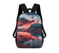 sinyumoney Serene Fjord Sunset Mochilas Para Niños Mochila Escolar Mochila Escolar Impresa En 3D Mochilas Escolares De Moda Para Niños De Primaria Y Secundaria 17inch