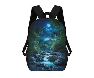 sinyumoney Serene Jungle Night Mochila Escolar Impresa En 3D Para Niños 17inch Mochilas Para Niños Y Niñas, Mochilas Escolares Para Niños, Mochilas De Viaje