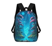 sinyumoney Serene Moonlit River Mochila Escolar Mochila Para Niñas Y Niños Mochilas De Gran Capacidad Mochilas Ligeras Para Niños Y Estudiantes 17inch