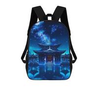 sinyumoney Serene Night Temple Reflections Mochilas Escolares, De Viaje Y Universitarias Para Hombres, Mujeres Y Adolescentes 17inch