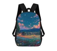 sinyumoney Serene Night Village Landscape Mochila Escolar Para Secundaria Y Preparatoria. Mochila Informal Para Adolescentes, Chicas, Chicos, Mujeres Y Hombres. 17inch