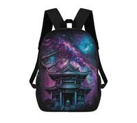 sinyumoney Serene Pagoda Under Celestial Sky Mochila Escolar Infantil De 17 Pulgadas Con Estampado 3D, Mochila Moderna Para Niños, Mochilas De Viaje, Bolsas Para Libros, Mochila Escolar Infantil