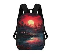 sinyumoney Serene Sunset Cabin Reflections 17inch Mochila Escolar Impresa En 3D Para Niños, Mochila Escolar Informal De Moda, Mochilas De Viaje Para Niños Y Estudiantes.