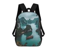 sinyumoney Serenity at Ha Long Bay Mochila Escolar Resistente Al Agua, Mochila Escolar De Negocios Para Niños/niñas/adolescentes 17inch