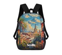 sinyumoney Seville Cityscape Mochila Escolar Infantil Impresa En 3D Para Niños, Mochilas De Viaje De Alta Capacidad, Bolsas Para Libros, Mochila Escolar Infantil 17inch