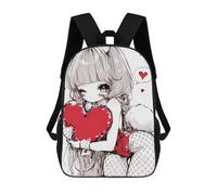 sinyumoney Sexy Anime Bunny Girl with Red Heart Mochila Escolar Impresa En 3D Mochilas Informales Para Niños Mochila Escolar Impresa En 3D Para Niños De Primaria Y Secundaria 17inch