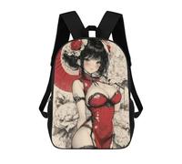 sinyumoney Sexy Anime Girl in Red Cheongsam Dress Mochila Escolar Infantil Impresa En 3D Para Niños, Mochila De Viaje De Alta Capacidad, Bolsas Para Libros, Mochila Escolar Infantil 17inch