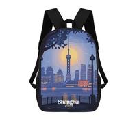 sinyumoney Shanghai Skyline Mochila Escolar Infantil Impresa En 3D Mochila De Viaje De Alta Capacidad Bolsas Para Libros Mochila Infantil 17inch