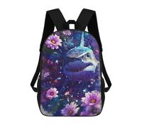 sinyumoney Shark in Bloom Mochila Escolar Infantil Con Impresión 3D, Mochila Escolar Informal Para Niños De Primaria Y Secundaria 17inch
