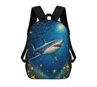 sinyumoney Shark Starry Mochila Escolar De 17 Pulgadas Para Adolescentes, Con Estampado 3D, Ajustable Y Con Bolsillos, Ideal Para Niños, Niñas Y Estudiantes.