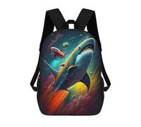 sinyumoney Sharks in Space Adventure Mochila Escolar Infantil Impresa En 3D, Mochila Informal De Moda Para Niños, Mochila De Viaje De Alta Capacidad Para Libros Para Niños 17inch