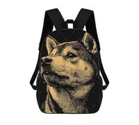sinyumoney Shiba Inu Dog Portrait Illustration Mochila Escolar Para Niños Mochila Escolar Impresa En 3D Mochila Escolar De Moda Para Niños De Primaria Y Secundaria 17inch