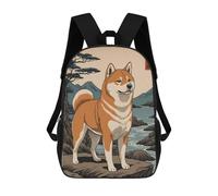 sinyumoney Shiba Inu Japanese Art Mochila Infantil Para Niñas, Mochila Escolar 3D, Mochila Para Niños Pequeños, Mochila Informal De Día, Mochila Escolar De Moda 17inch