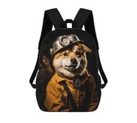 sinyumoney Shiba Inu Miner Mochila Escolar Infantil Impresa En 3D Para Niños, Mochilas De Viaje, Bolsas Para Libros Para Niños Estudiantes De Primaria 17inch