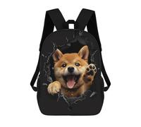 sinyumoney Shiba Inu Mochila Escolar Impresa En 3D 17inch Mochilas De Moda Para Niños, Mochilas Escolares Para Niños De Primaria Y Secundaria