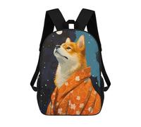 sinyumoney Shiba Inu Pixel Art Mochila Escolar Resistente Al Agua, Mochila Escolar De Negocios Para Niños/niñas/adolescentes 17inch
