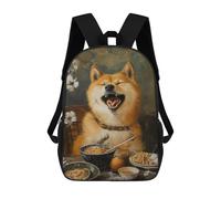 sinyumoney Shiba Inu Ramen Noodles Mochila Escolar De 17 Pulgadas Para Adolescentes, Con Estampado 3D, Ajustable Y Con Bolsillos, Ideal Para Niños, Niñas Y Estudiantes.