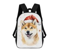 sinyumoney Shiba Inu Santa Hat Xmas Mochila Escolar Infantil Impresa En 3D Para Niños, Mochilas De Viaje De Alta Capacidad, Bolsas Para Libros, Mochila Escolar Infantil 17inch