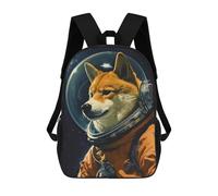 sinyumoney Shiba Inu The Astronaut Mochila Escolar Mochila De Día Mochila De Negocios Mochila Impermeable Para Libros Para Niños/Niñas/Adolescentes 17inch