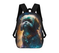 sinyumoney Shih Tzu Dog Dainty Mochila Con Bolsillo Mochilas Impresas En 3D, Mochilas De Viaje, Mochilas Para Libros, Mochila Escolar Para Niños 17inch