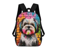 sinyumoney Shih Tzu Dog Graffiti Mochilas Infantiles Impresas En 3D Para Niños, Mochilas Escolares De Moda, Mochilas De Viaje, Mochilas Escolares Para Niños De Primaria 17inch