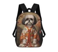 sinyumoney Shih Tzu Dog in K Imono Mochilas Para Niños Mochilas Escolares Mochila Escolar Para Niños Impresa En 3D Mochilas De Viaje De Moda Para Niños De Primaria Y Secundaria 17inch