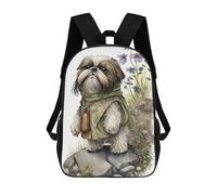 sinyumoney Shih Tzu Dog Mochila Escolar Para Niños De 17 Pulgadas, Mochila Informal De Viaje Para Niños Y Niñas, Mochila De Gran Capacidad Para El Día A Día 17inch