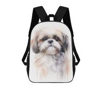 sinyumoney Shih Tzu Portrait Mochila Escolar Para Niños De 17 Pulgadas, Mochila Informal De Viaje Para Niños Y Niñas, Mochila De Gran Capacidad Para El Día A Día 17inch