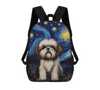 sinyumoney Shih Tzu Vincent Mochila Escolar Infantil Impresa En 3D Mochila De Viaje De Alta Capacidad Bolsas Para Libros Mochila Infantil 17inch