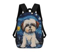 sinyumoney Shih Tzu Wall Art Mochila Escolar Impresa En 3D Para Niños Y Niñas, Mochila Escolar, Mochila De Viaje Para Niños 17inch