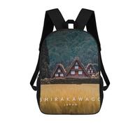sinyumoney Shirakawago Unesco Village Mochila Escolar Infantil Impresa En 3D 17inch Mochilas Escolares Para Niños, Estilo Casual Y Moderno, Mochilas De Viaje De Alta Capacidad