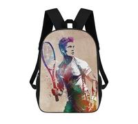 Sinyumoney Shooting Sport Art Mochila Escolar Para Niños Impreso En 3D, Ideal Para Viajes Y Libros, Tenis Player Sport Art, 17"