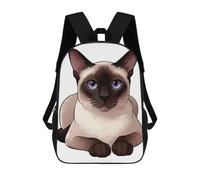 sinyumoney Siamese Cat Illustration Mochila, Mochila Escolar Impresa En 3D, Bolsa Para El Almuerzo Escolar, Mochila De Viaje, Mochila Para Amigos, Mochila Escolar Para Niñas Y Niños 17inch
