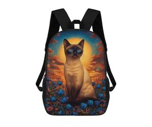 sinyumoney Siamese Cat in A Field of Flowers Mochila De Trabajo Para Portátil, Mochila Para Hombres, Mujeres Y Adolescentes 17inch
