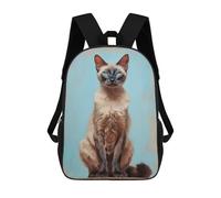 sinyumoney Siamese Cat Mochila Escolar Grande Resistente Al Agua Para Portátil Para Niños/niñas/adolescentes 17inch